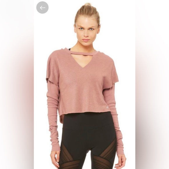 (SOLD) Alo Yoga long sleeve top, mauve (M/L) - Picture 3 of 5